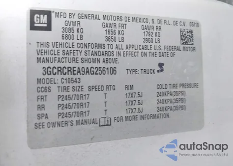 2010 Chevrolet Silverado 1500 Ls from USA, damaged, VIN 3GCRCREA9AG256106